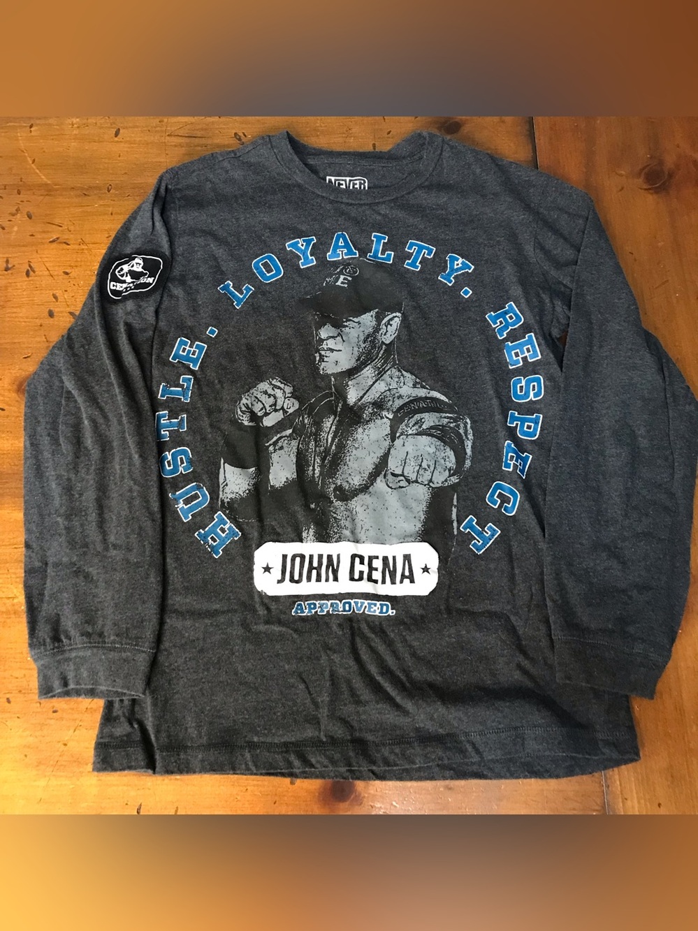 Boy’s XL Charcoal Gray Long-Sleeve Graphic Shirt - John Cena Approved